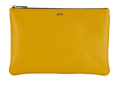Christian Dior CD Diamond Embossed Pouch, £220, Accessories, Yellow, Leather, Front view